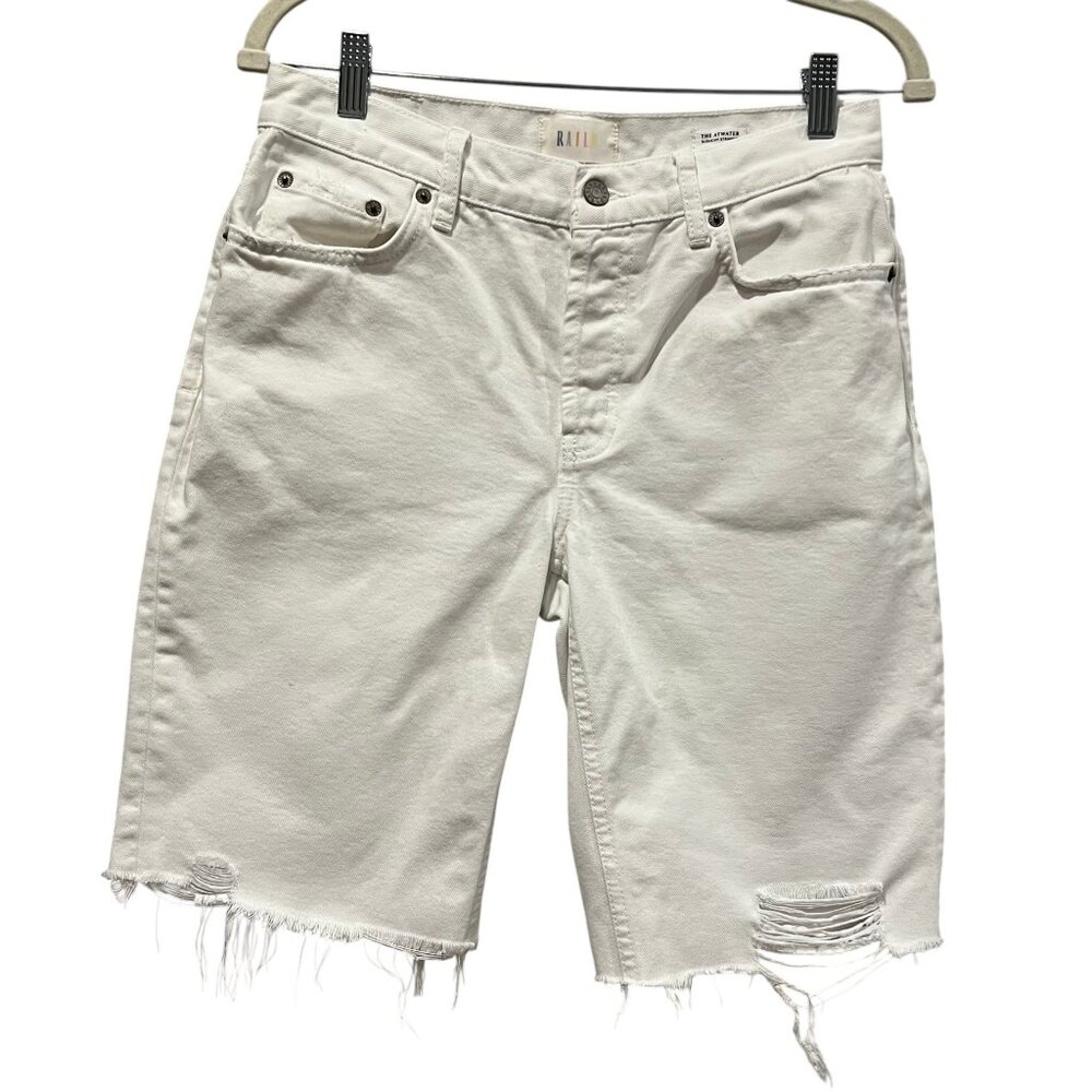 Rails Atwater Slouchy Straight Denim Short, White, 27